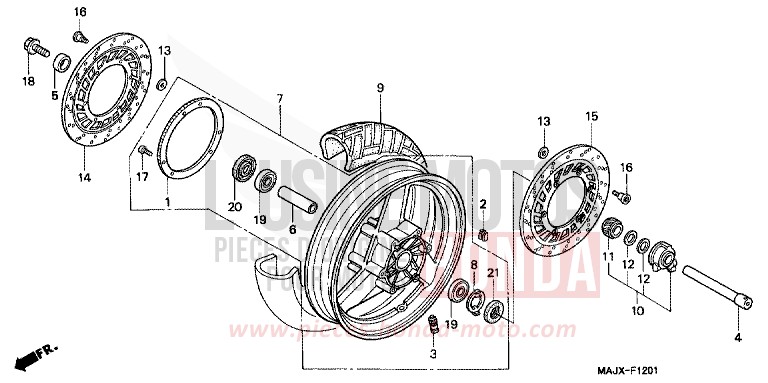 ROUE AVANT (ST1100A) de Pan-European ABS CANDY GRACEFUL RED-U (R151) 2000